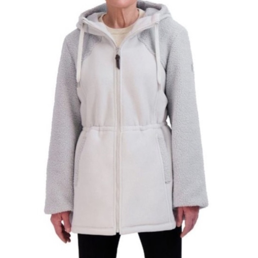 Madison Expedition Sherpa Lined Hooded Fleece Winter Coat Jacket Gray Size Large